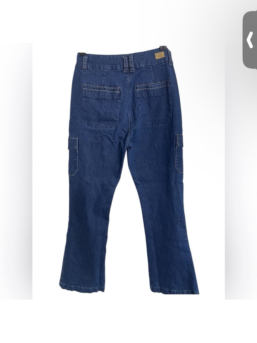 Paige Dark Denim Cargo Jeans Gracie Lou High Waisted Size 31 - Picture 3 of 14